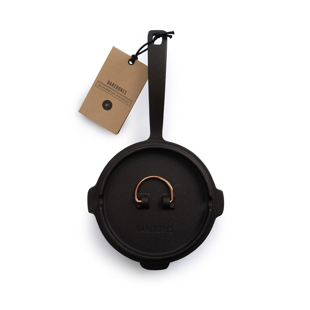 6-Inch All-In-One Cast Iron Skillet Set- Skillet with Cast Iron Dutch Oven Style Lid - Camping Cookware Set