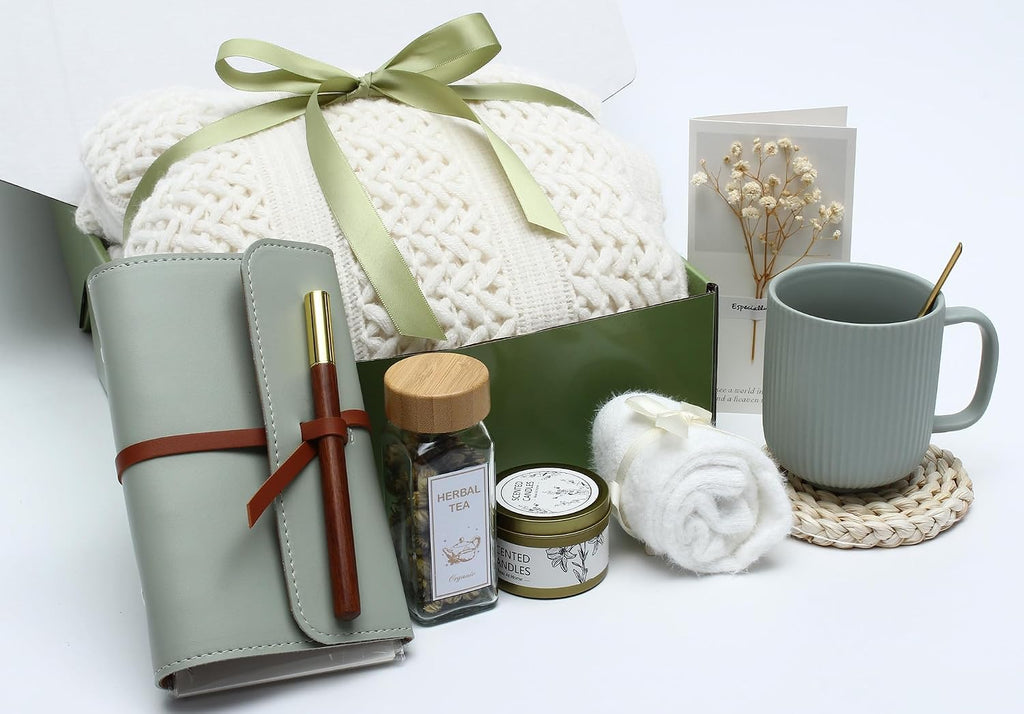 Sage Green Gift Box for Women,Self Care Birthday Relaxing Spa Set Get Well Soon Gifts for Christmas,Thinking of You