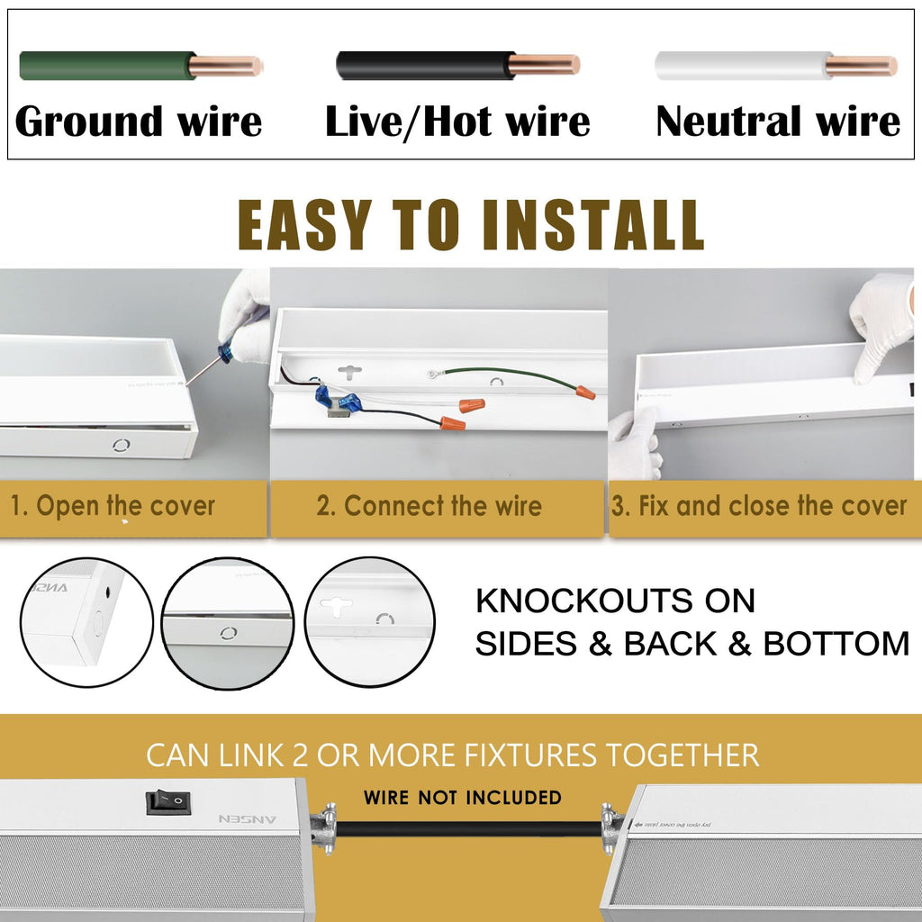 Of Under Cabinet Lighting Hardwired, 48in 26W 1720LM Dimmable Led Light /Closet, CRI 92+, R9 90+, 5 Color