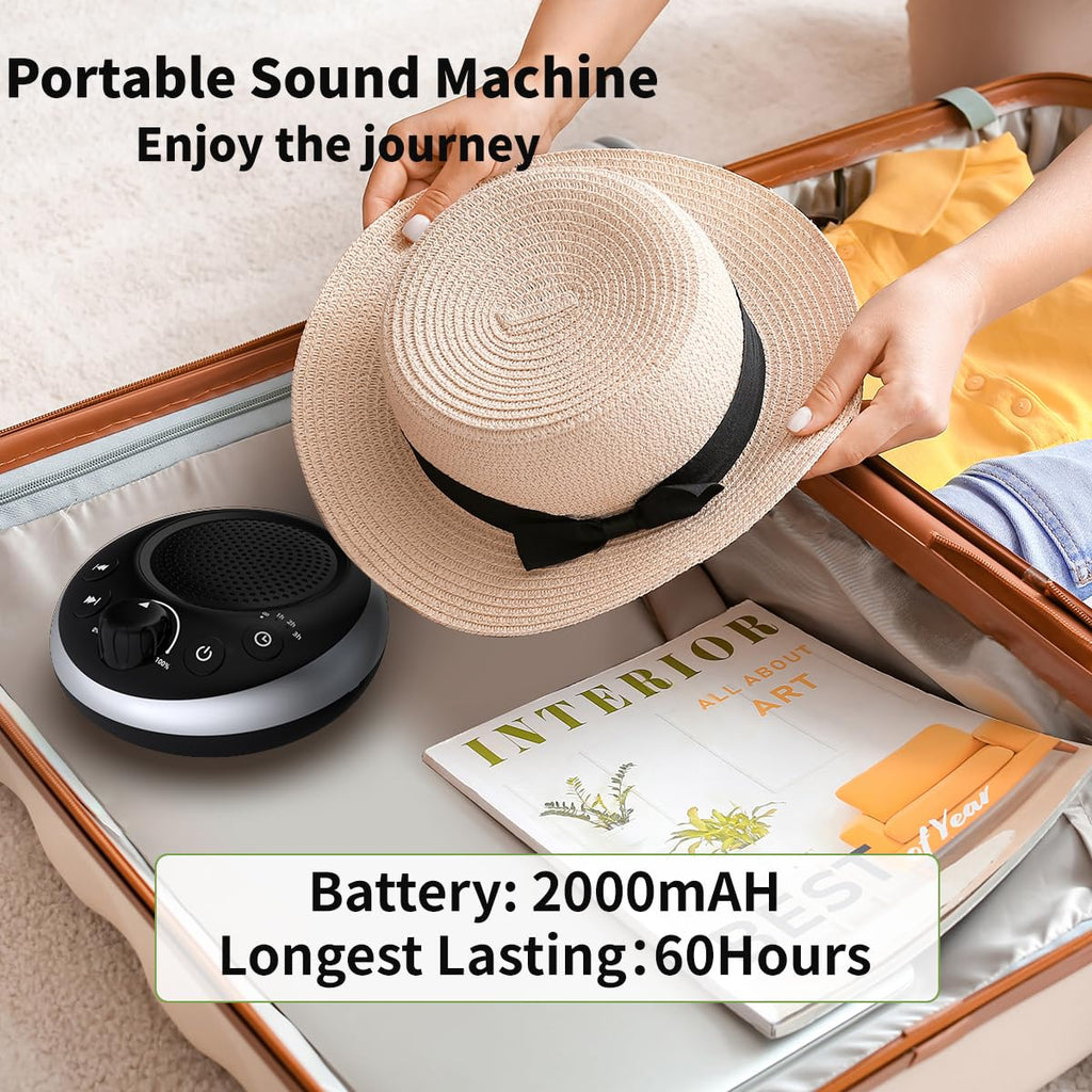 Rechargeable Portable Brown Noise Machine 2000mAH Large Battery Sound White Noise Machine 30 Sounds for Baby Kids Adults