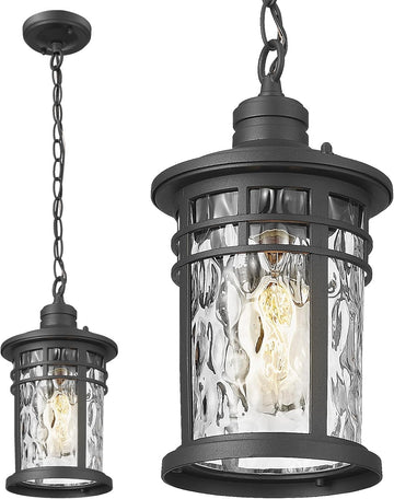 Outdoor Pendant Lights for Porch, Outdoor Chandelier Hanging Porch Lights Outside Ceiling Mount Aluminum with Water