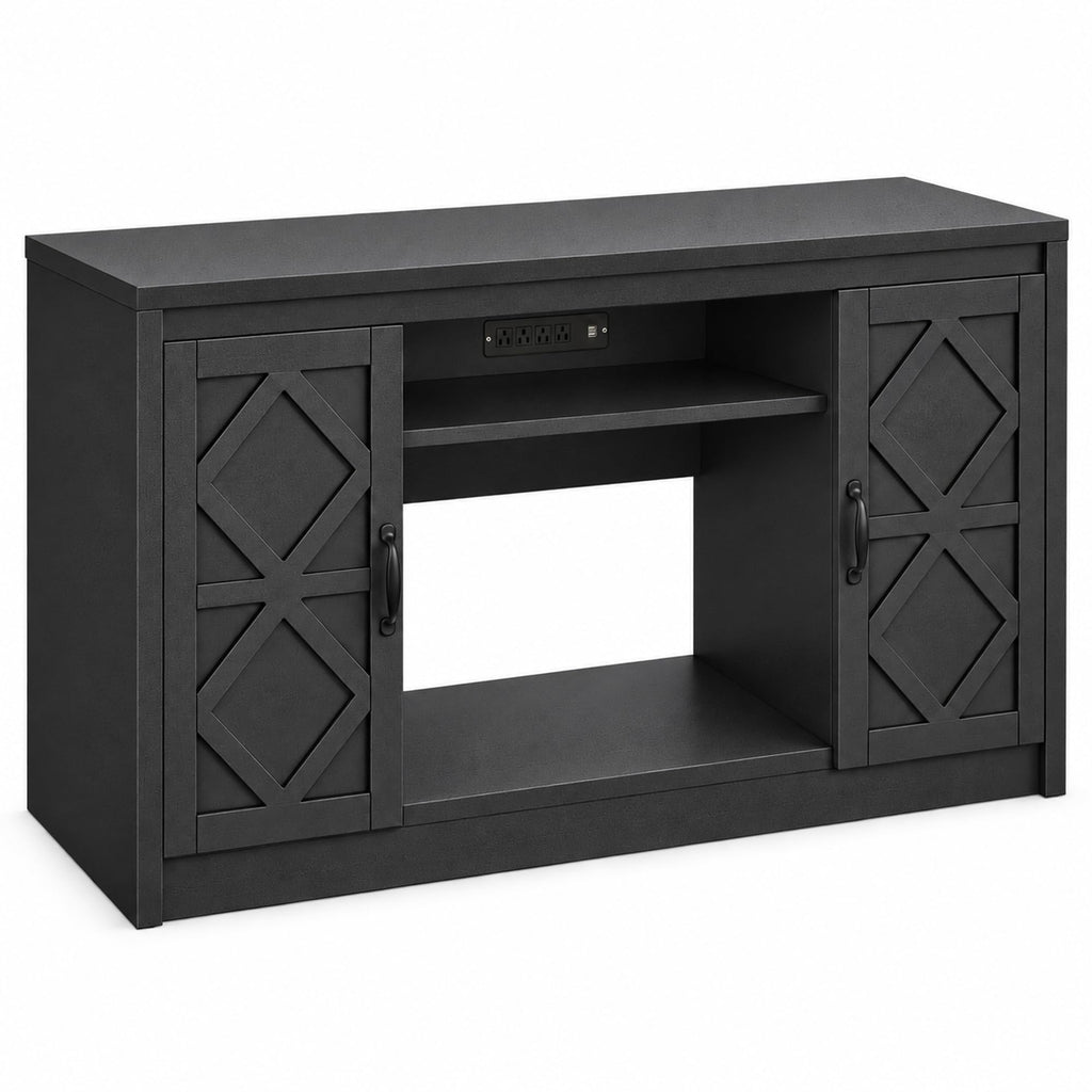 75-120 Gallon Fish Tank Stand with Diamond Doors & Power Outlet