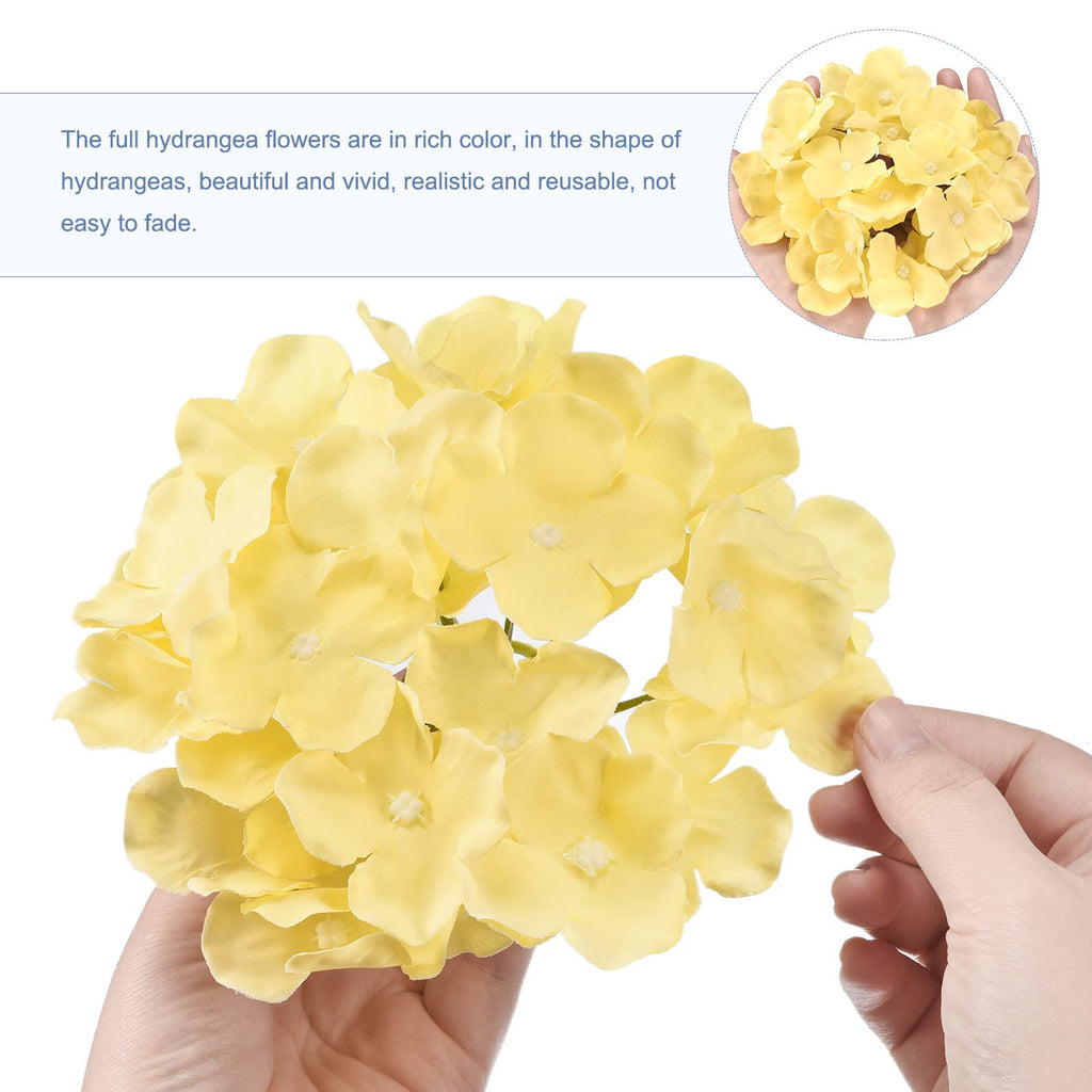 Silk Artificial, Yellow Artificial Heads with Stems, Full for Wedding Centerpieces, Party Decoration 30 Set