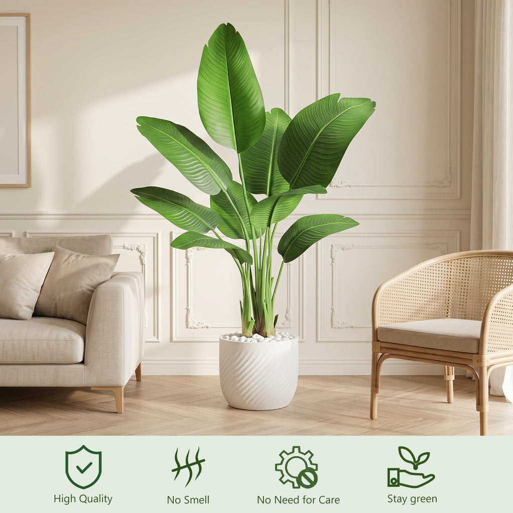 Birds of Paradise Artificial Plants Indoor, 4FT Fake Banana Tree