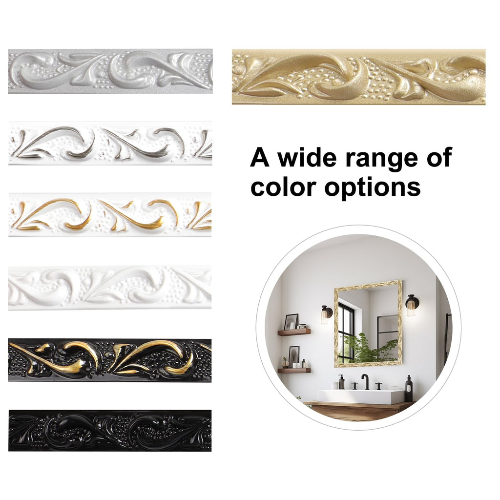 238 Inch Peel and Stick Wall Molding Vintage Pattern,Flexible Self Adhesive Molding Trim for Walls,Peel and Stick