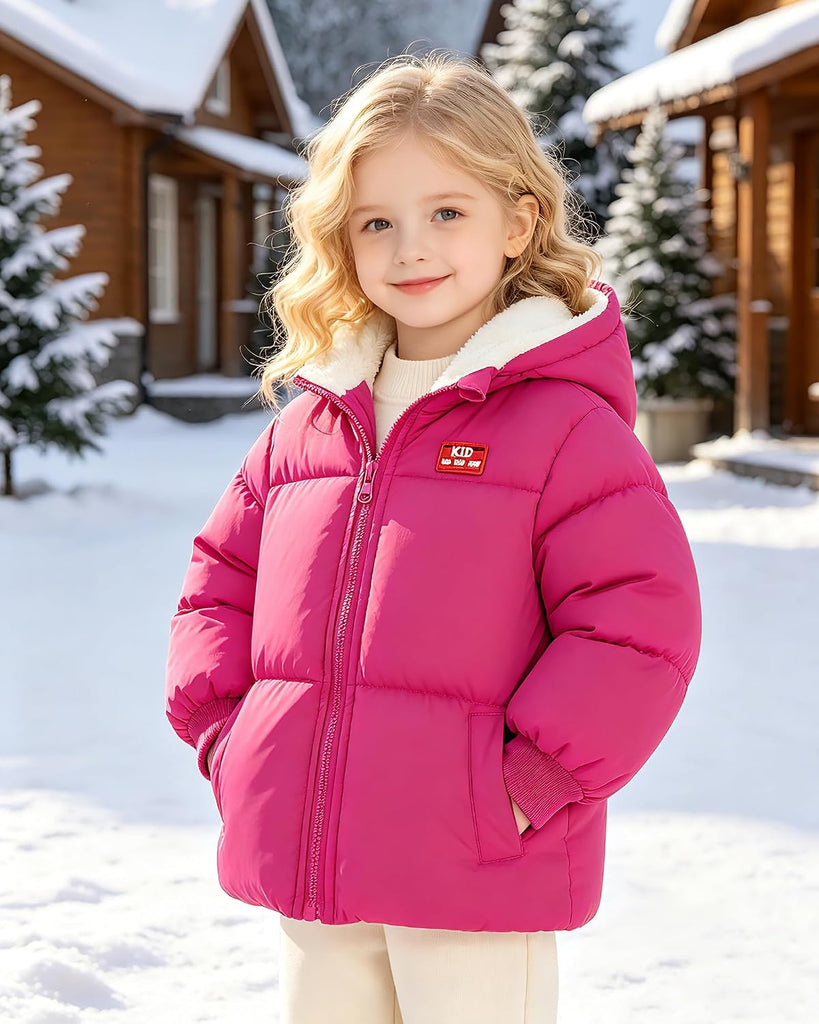 Baby Toddler Hooded Winter Coat Fleece Lined Puffer Jacket