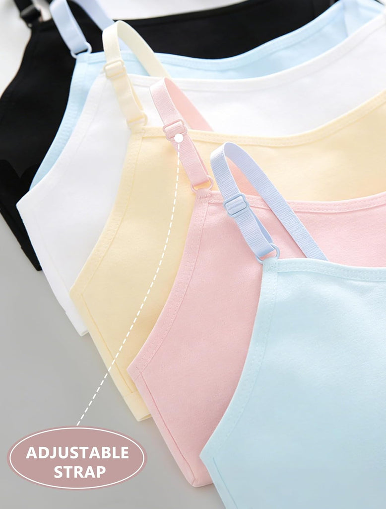 Girl's Training Bra Cotton Spaghetti Strap Adjustable Sport Underwear