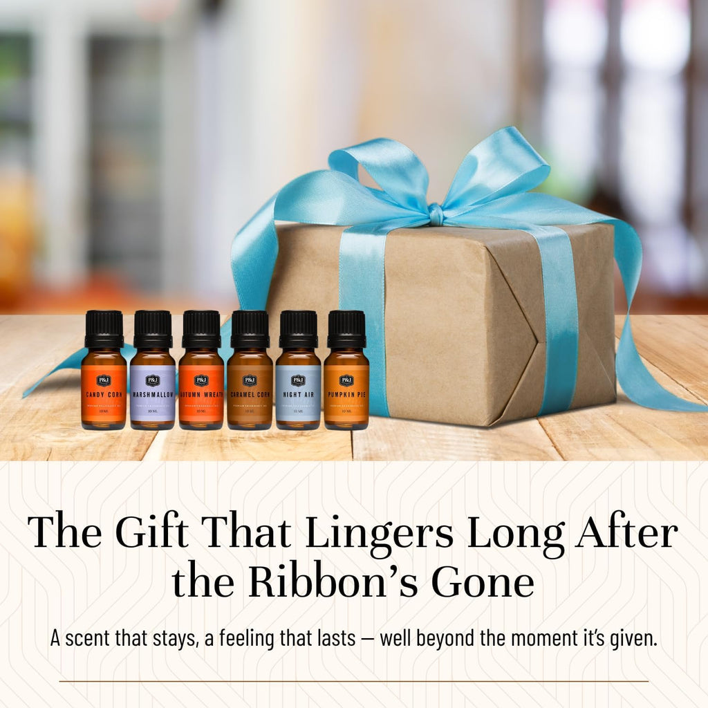 P&J Fragrance Oil Autumn Set | Brown Sugar, Apple, Harvest Spice, Vanilla, Forest Pine, and Snickerdoodle Candle - Set of 6
