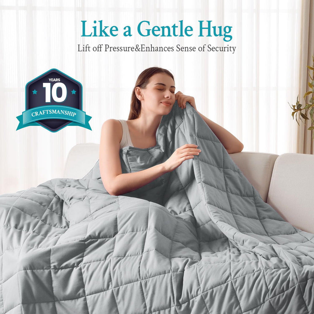 Weighted Blanket for Adults 12lbs, Breathable Cooling Weighted Blanket, High Breathability Heavy Blanket, Soft