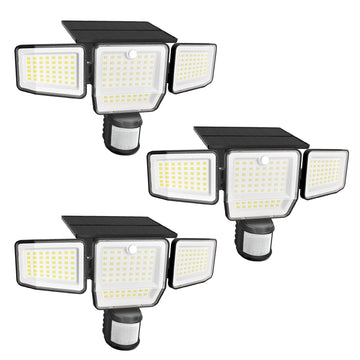 Solar Lights Outdoor, 4 Heads Motion Sensor Outdoor Lights, Solar Flood Lights for Yard House Outside Garage