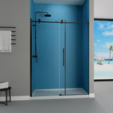 56" -60 "W x 75" H Frameless Shower Door, Bathroom Sliding Shower Door