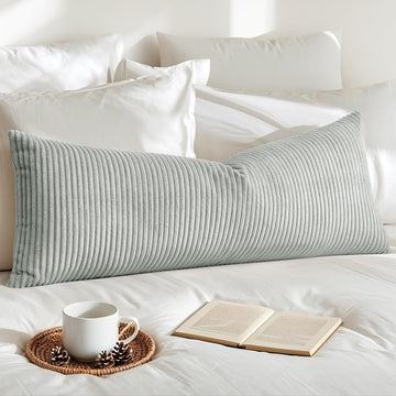 Cozy Striped Corduroy Lumbar Pillow Cover Super Soft Decorative Square Throw Pillow Covers Case Cushion Covers for