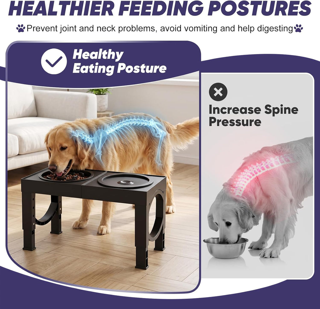 Elevated Dog Bowls Large Breed Raised Dogs Bowl Stand Large/Medium Sized Dog Slow Feeder Dogs Bowls Food Water Stands