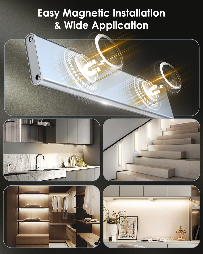 Under Cabinet Lighting, 14inch Motion Sensor Light Indoor, 2-Pack