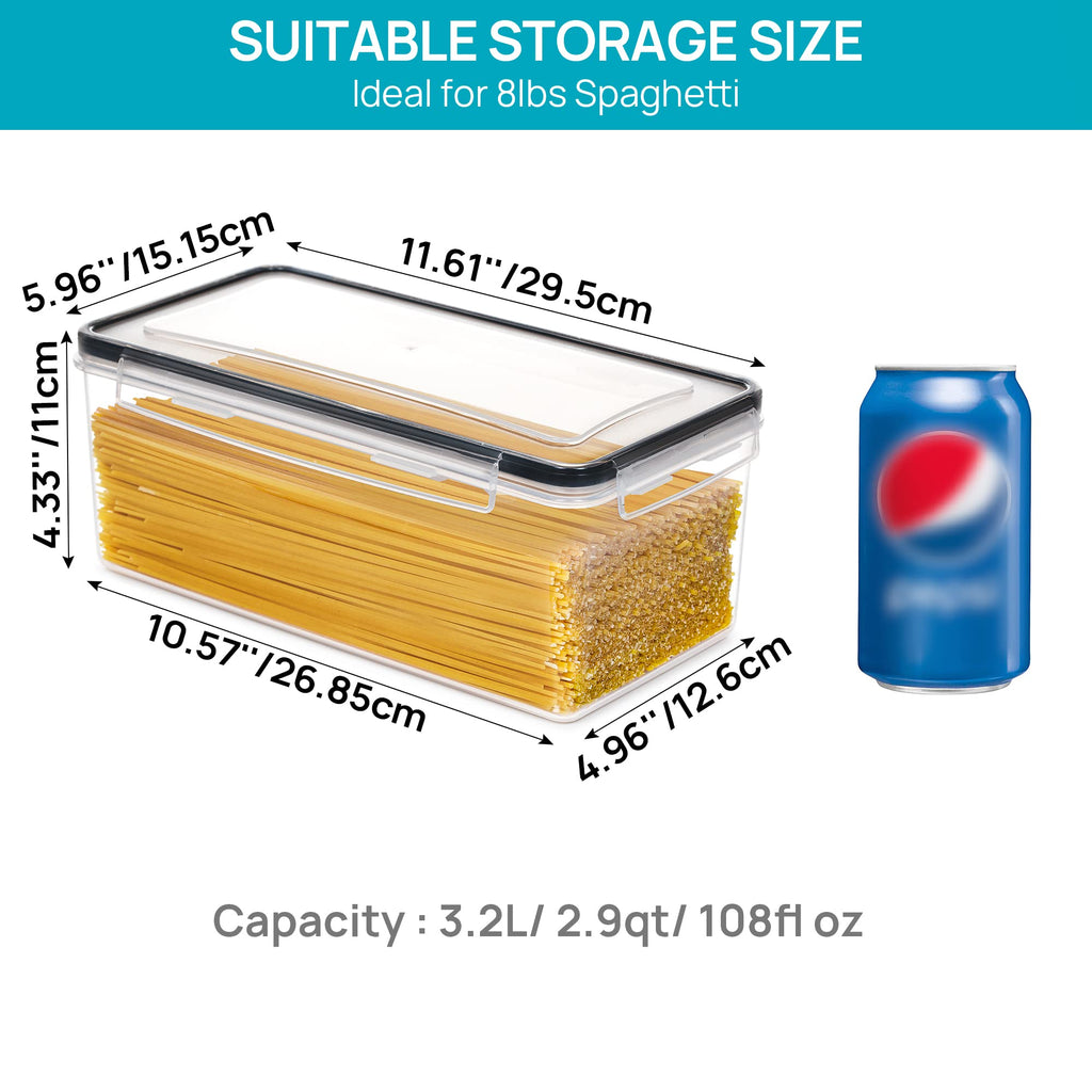 Pasta Storage Containers, 8 Pack, 3.2L Airtight Canisters