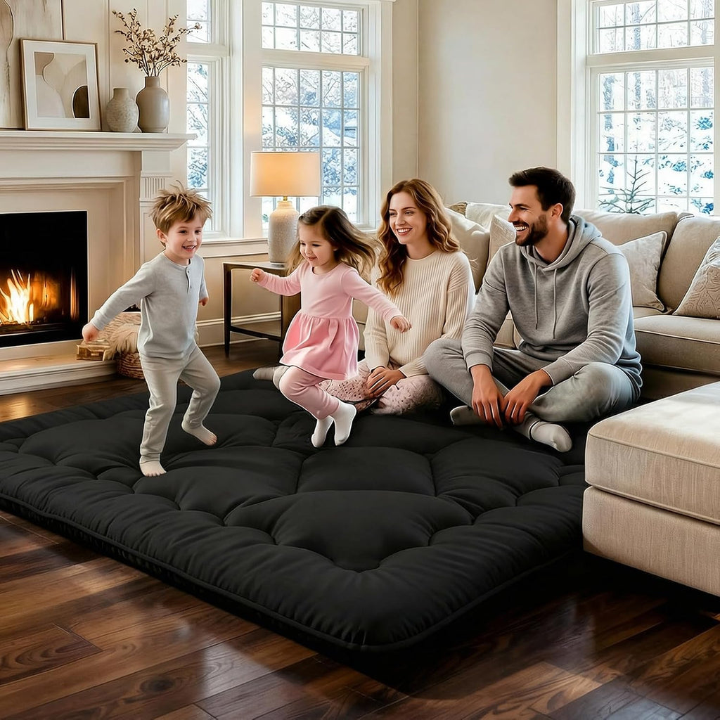 4" Thick Japanese Futon Mattress - Space Saving Foldable Floor Mattress for Guests, Dorms & Rooms, Portable Tatami