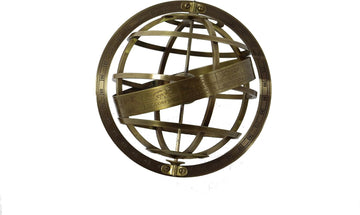 Antique Vintage Brass Armillary Sphere Globe Table Decor (Small)