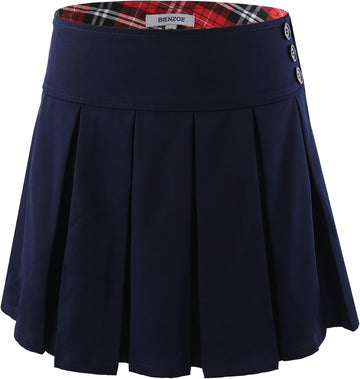 Girl School Uniform Skirt: Plain Pleated Skort