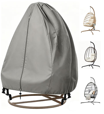 Patio Egg Chair Covers, Grey, 75" x 45", 1 Pack