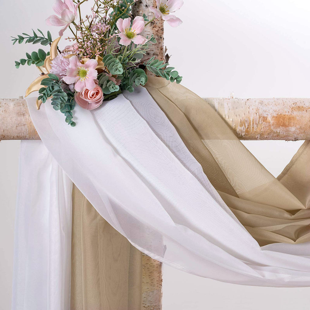 Sheer Scarf Valance Extra Long Window Treatment 37"x216" White