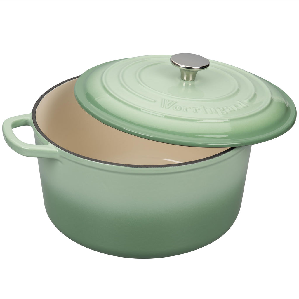 Enameled Cast Iron Dutch Oven Pot with Lid, for Sourdough Bread Baking, Round Dutch Ovens, 4.5 Quart, Green