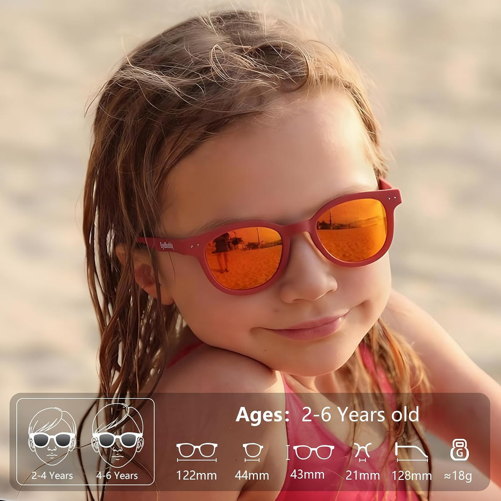 Toddler Kids Sunglasses for Boys Girls Polarized UV400 with Strap