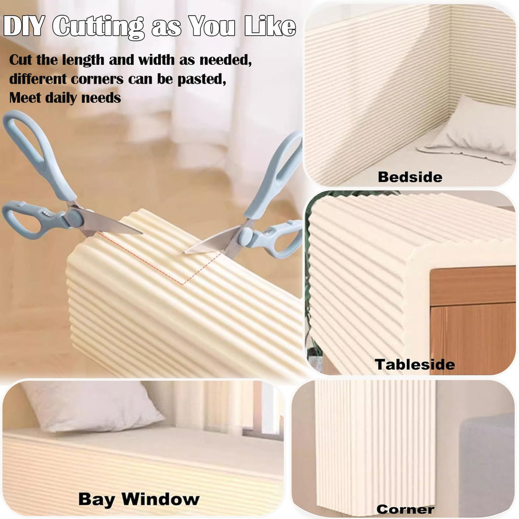 3D Anti-Collision Wall Cushion Padding, Peel and Stick Headboard Upholstered Wall Panels, Self-Adhesive Wall Panel