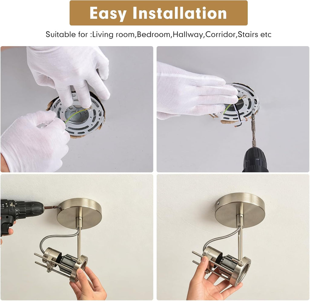 Ceiling Spotlight Indoor Dimmable Directional Nickel Spot Light 9W GU10