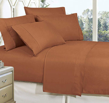 Soft Bed Sheets Deep Pocket 4-Piece, Mocha Chocolate