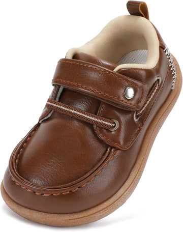 Toddler Dress Shoes Boys Wide Toe Box Loafers Boat for School Church