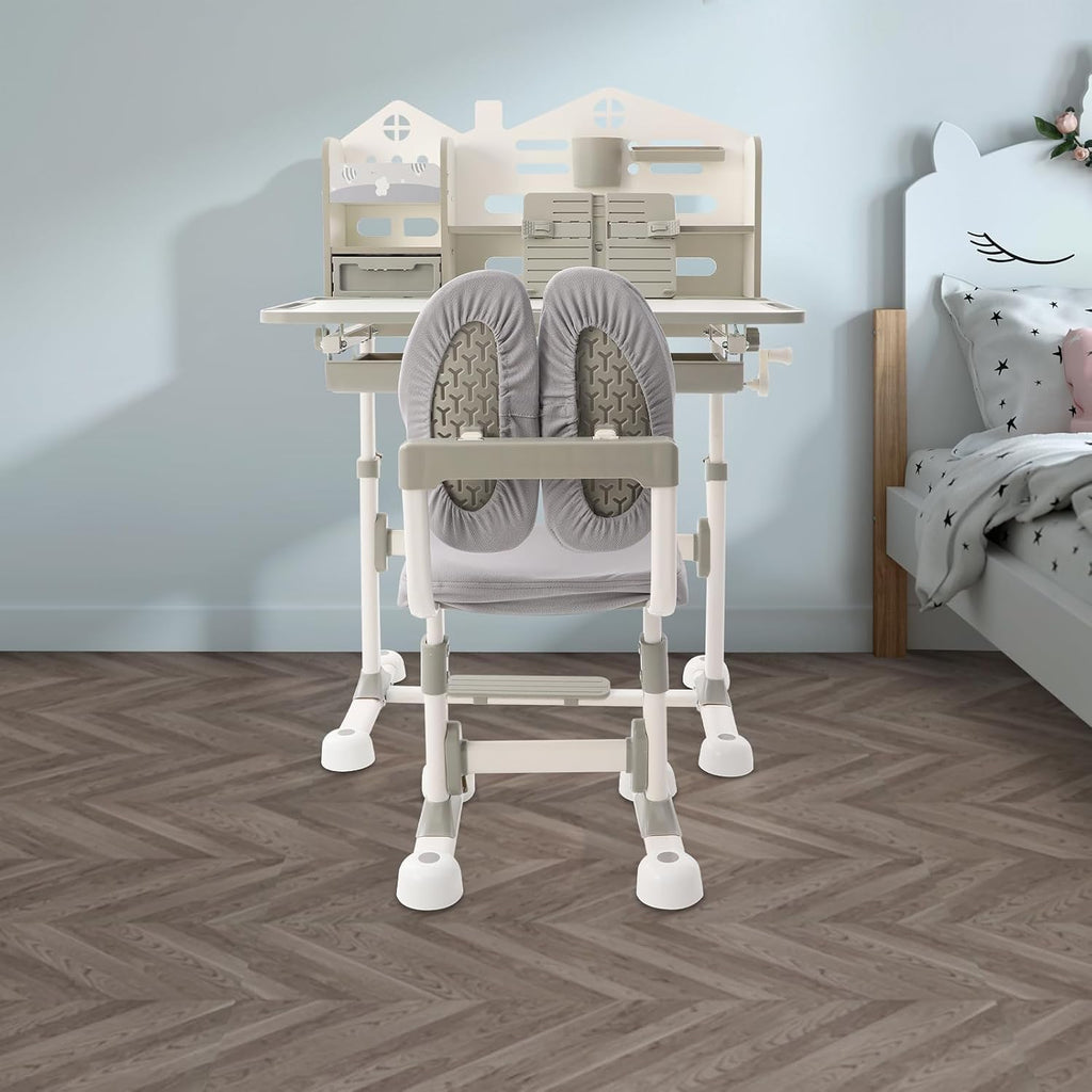 Kids Study Desk with Drawers, Multifunction Ergonomic Study Table