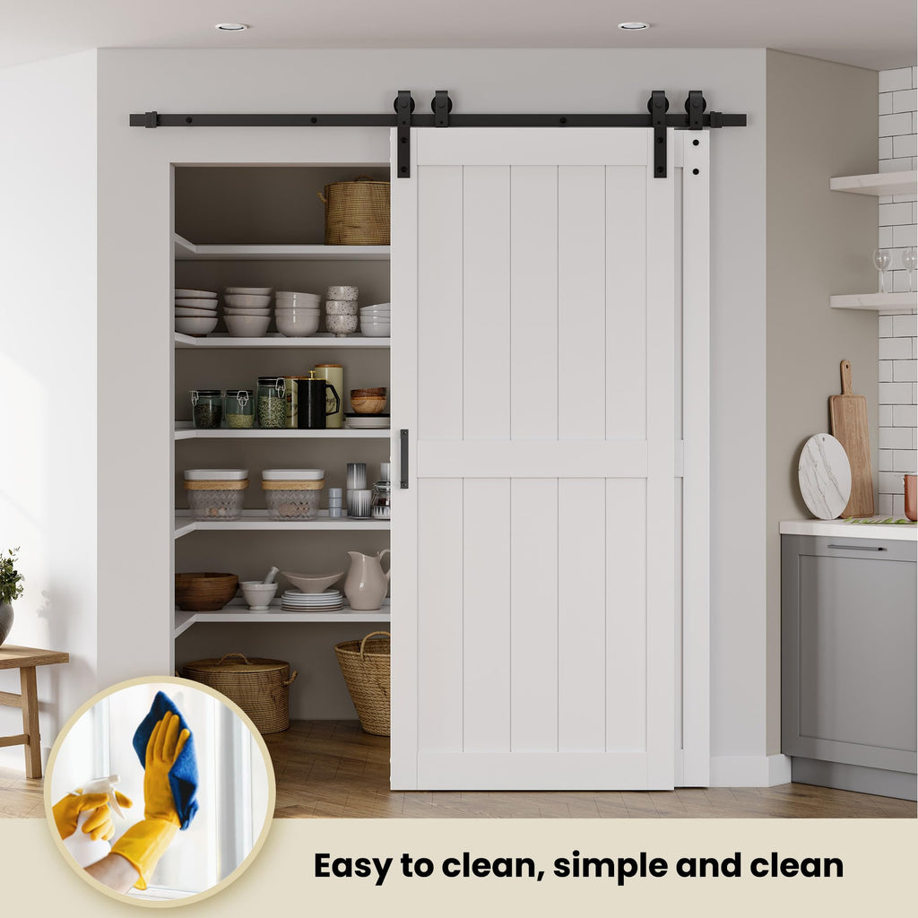 38in x 84in Double Sliding Barn Door with 6.6FT Bypass Hardwa