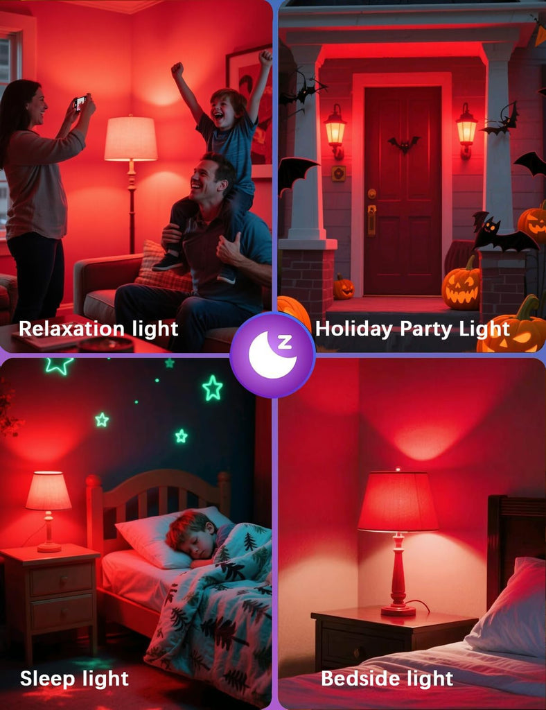 630nm Red Sleep Bulb Dimmable,E26 LED 5W Red Dim Night Light 4Pack