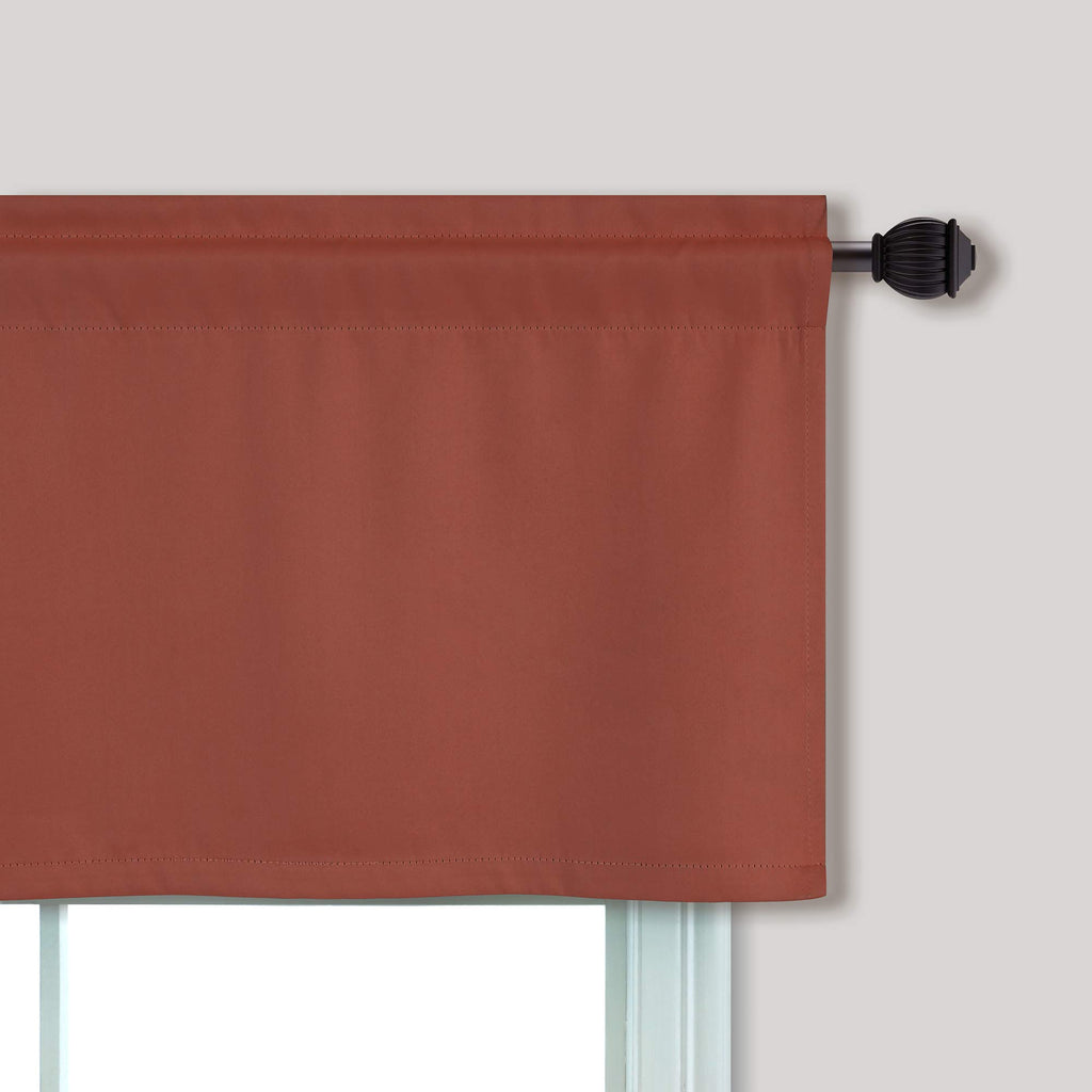 Terracotta Valance Curtains Window, Boho Farmhouse Rustic Thermal Insulated Western Valances Living Room, Rust Colored