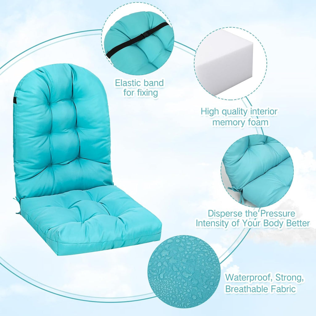 Adirondack Chair Cushion Set of 2 High Back Lounge Cushion Seat Pads Thickened Patio Chair Pad 44 x 18.9 x 4 Inch