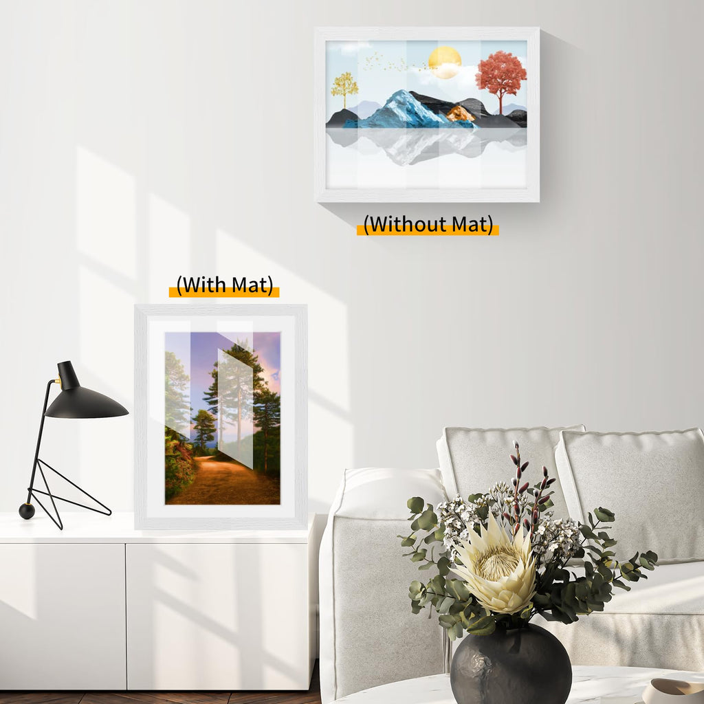 13x19 Solid Oak Wood Picture Frame, White, 1 Pack