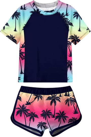 Girls Rash Guard Swimsuit 2 Piece Bathing Suit