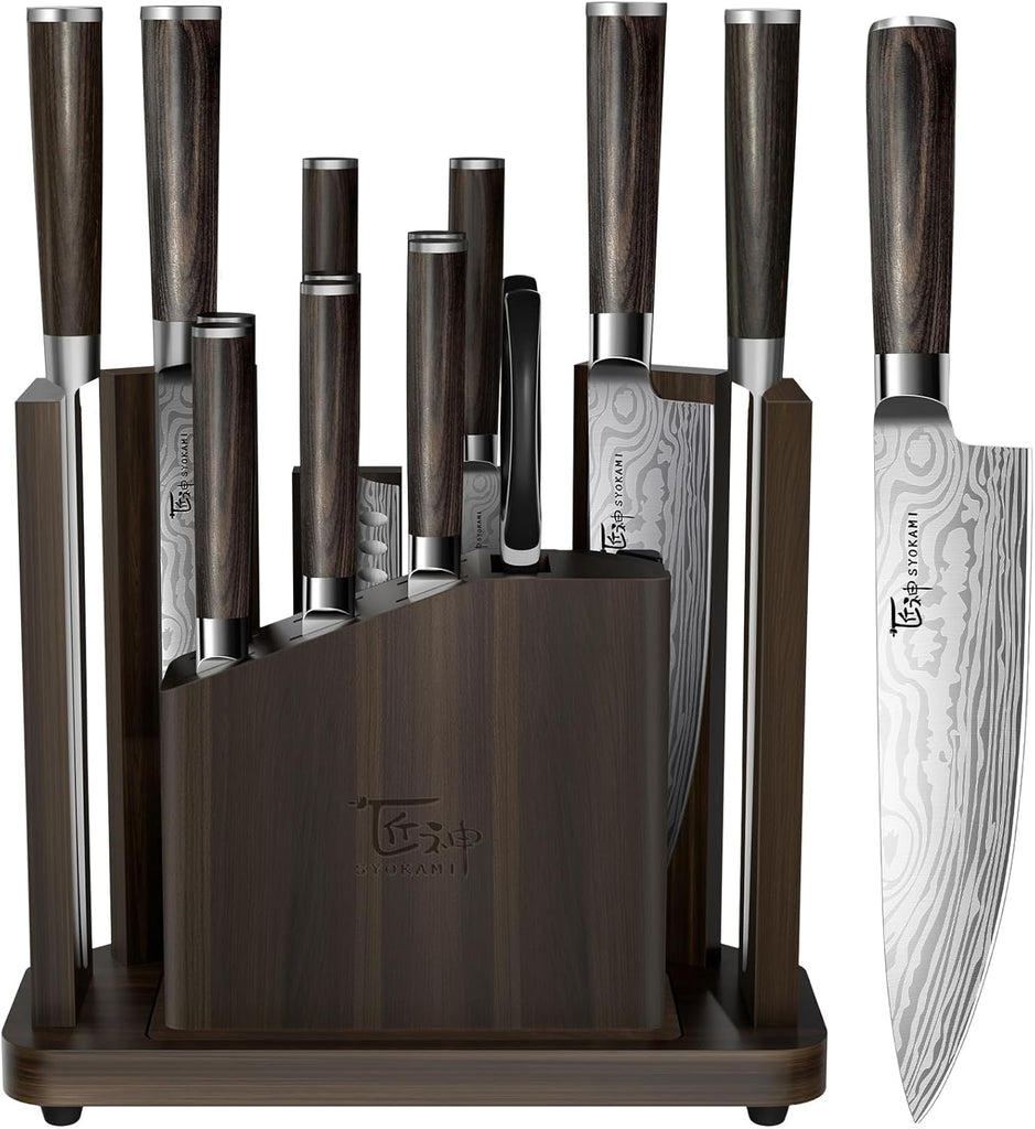 15-Piece Kitchen Knife Set with Magnetic Block, New for 2026 | Detachable Steak Knife Block for Table Service
