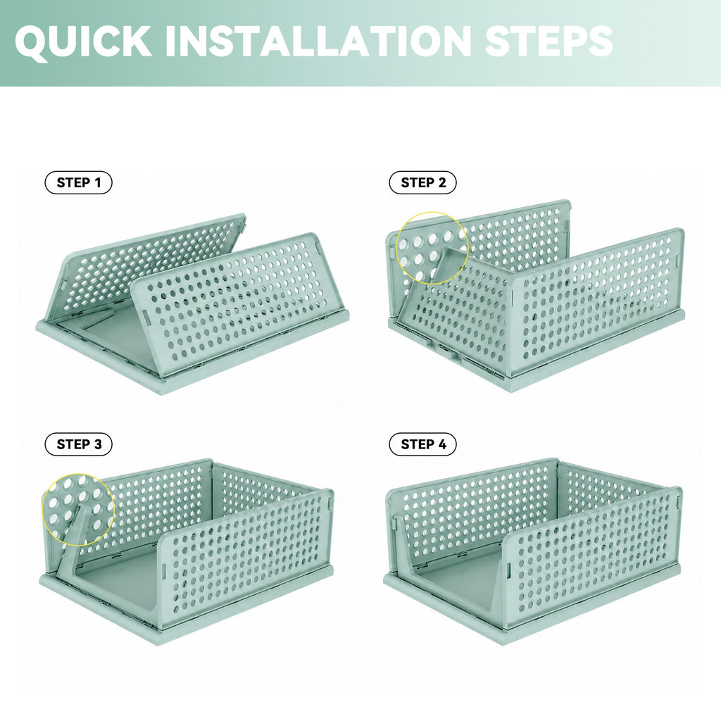 Green Boy Closet Organizers and Storage Stackable Plastic Drawer Basket for Clothing Stackable Storage Bins Shelf