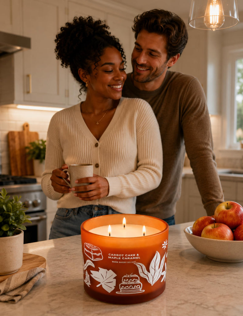 Carrot Cake Maple Caramel Scented Candle, Large 3-Wick Jar Candle