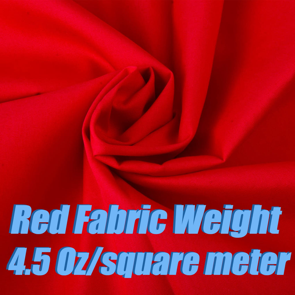 5 Yard Red Cotton Fabric, Natural Cotton Poplin Fabric by The Yard, 59 Inches Wide 100% Cotton Fabric, Soft Embroidery