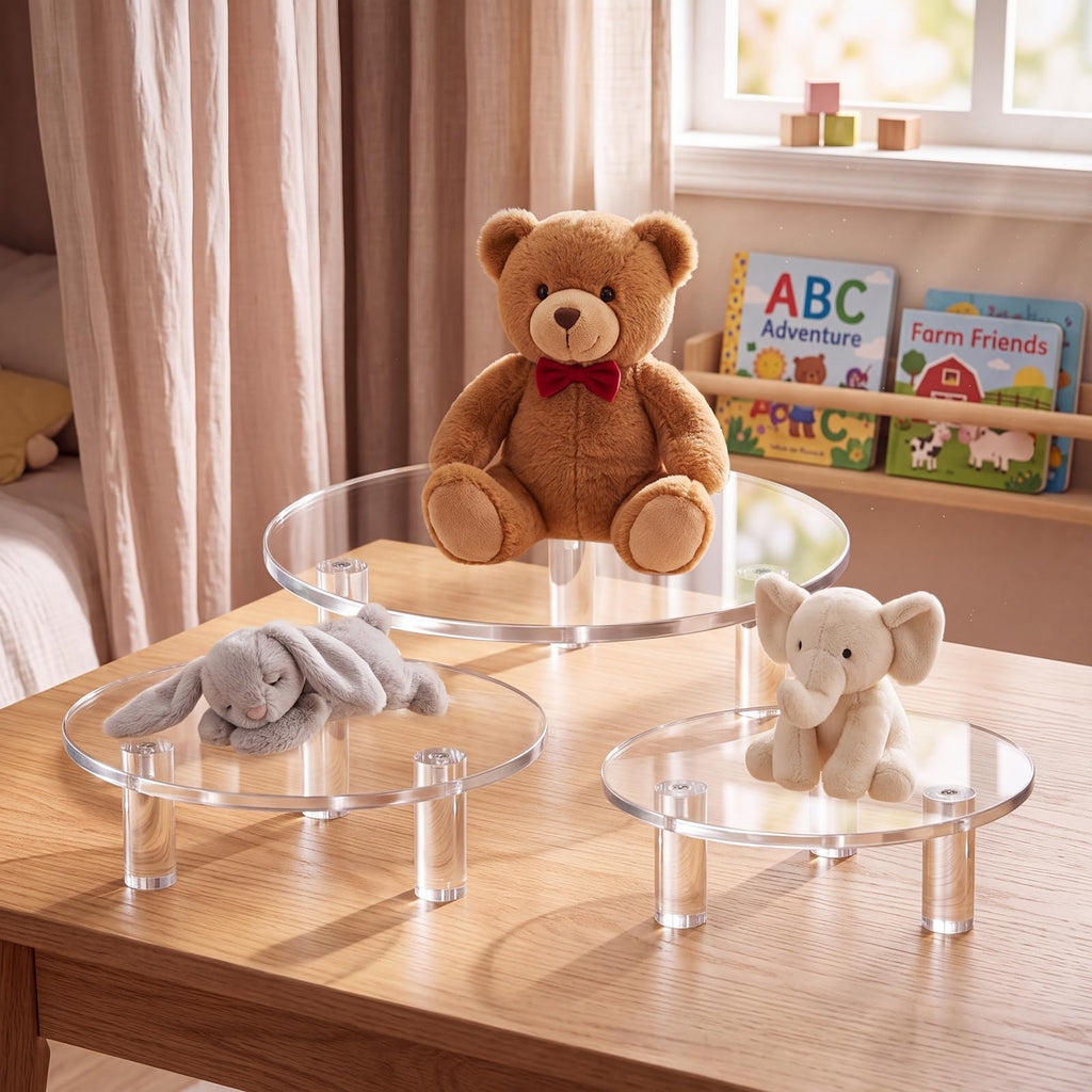 3 Pcs Round Acrylic Display Riser Clear (9'', 11'', 13'')