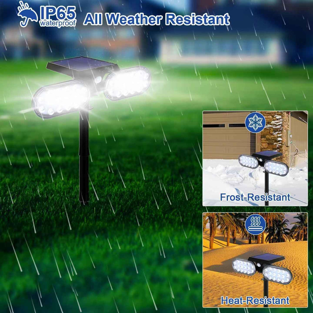 Motion Solar Lights Outdoor, Solar Floodlight, Stay On or Motion Sensor Mode, Dusk to Dawn Security Light, Landscape