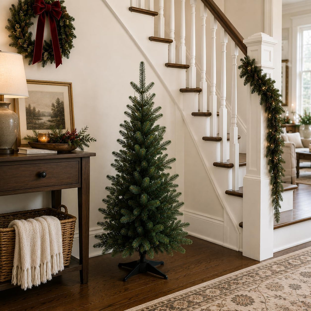 4FT Artificial Small Christmas Tree Realistic Mini PE Decor