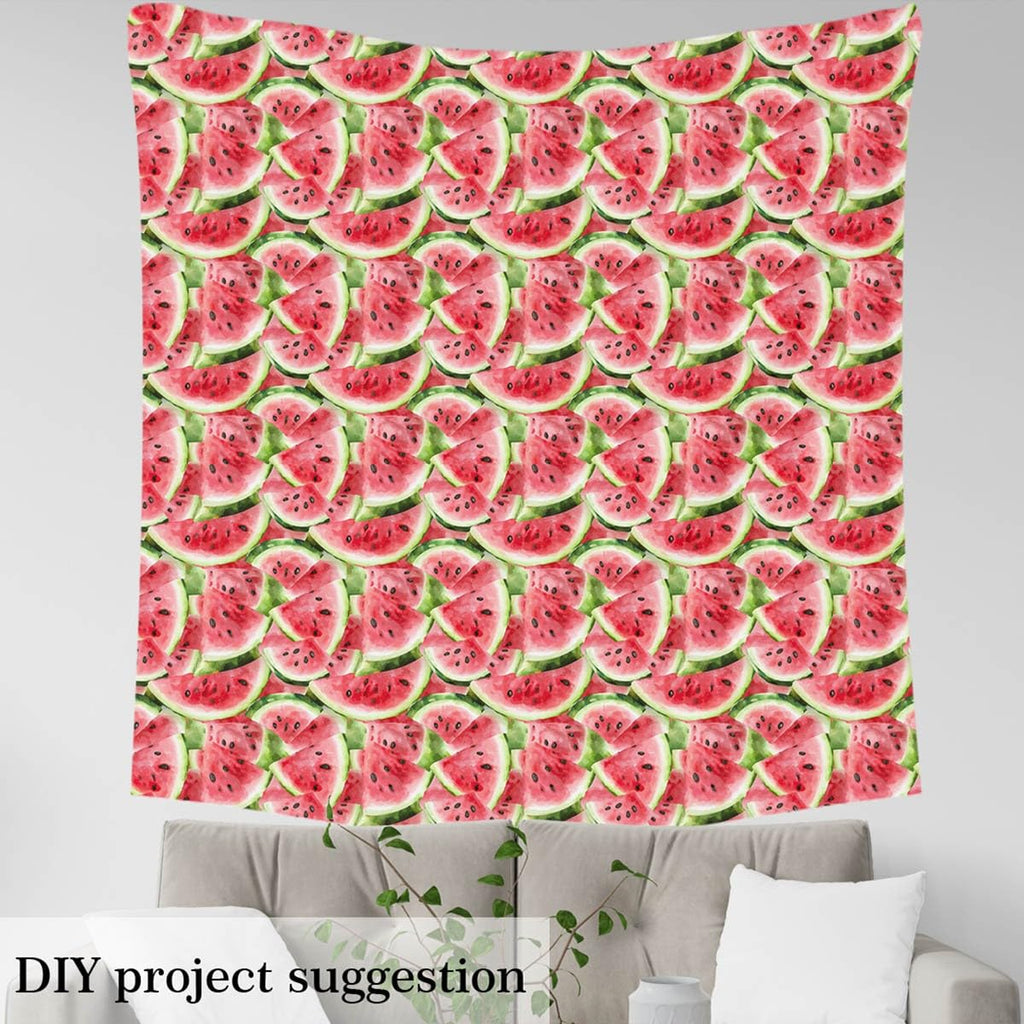 Watermelon Watercolor Summer Fabric by The Yard 1 Yard Soft
