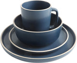 Zuma 16 Piece Round Kitchen Dinnerware Set, Dishes, Plates, Bowls, Mugs, Service for 4, Matte Stoneware