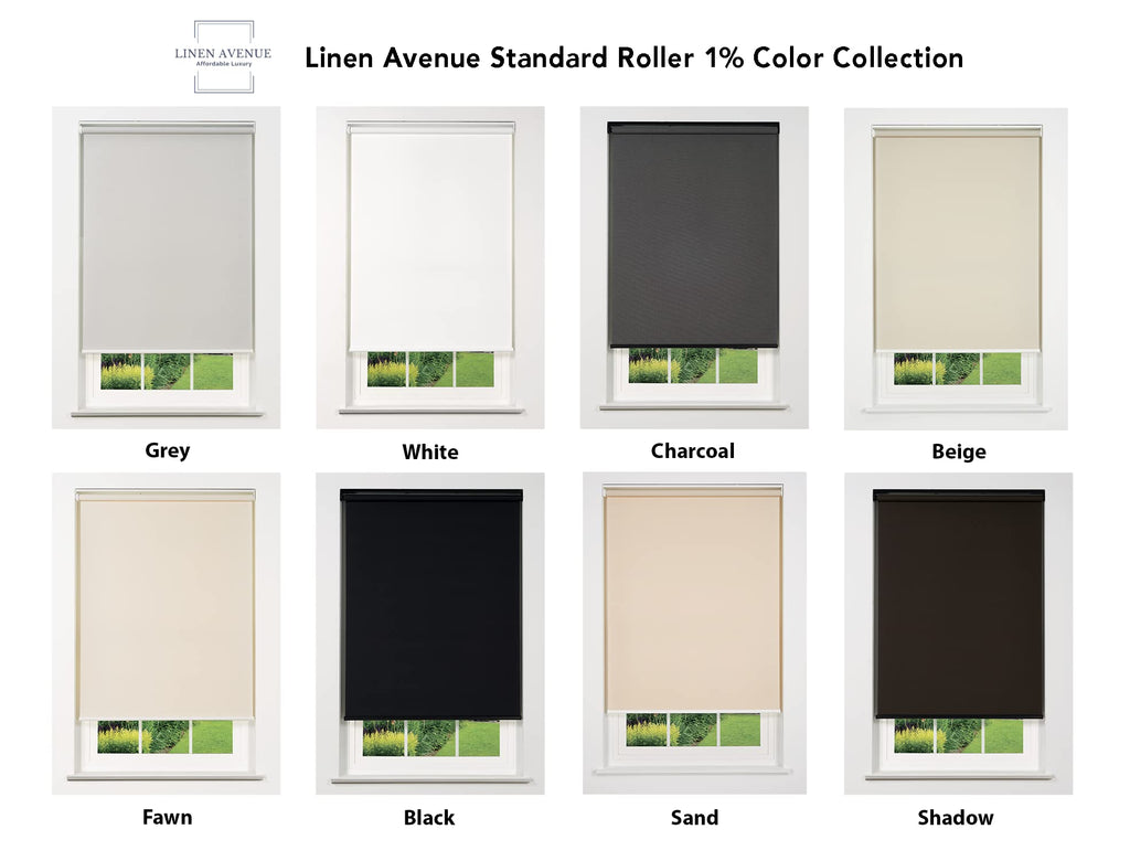 Cordless 1% Solar Screen Standard Roller Shade, Sand 36 1/2 W x 66 H (Arrives 1/4" Narrower)