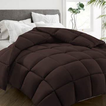 All Season Twin Size Bed Comforter - Cooling Goose Down Alternative Quilted Duvet Insert with Corner Tabs - Winter