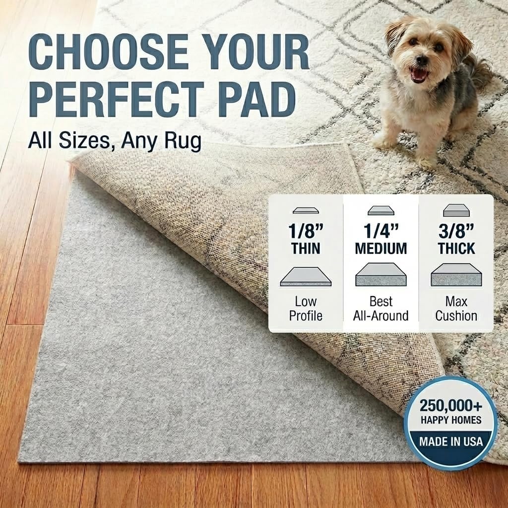 Rug Pad | 2'6"x10' | Locks Rugs in Place | Waterproof & Washable | USA Made