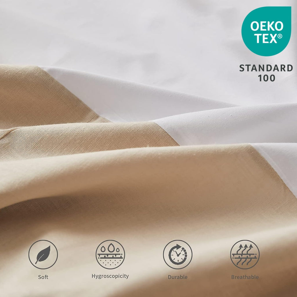French Linen Bed Skirt Split Corner with Button 18-Inch Tailored Drop Natural Flax Cotton Blend Basic Dust Ruffle
